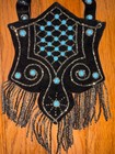 Native American Black Velvet Completely Hand Sewn Pouch Mini Bag Purse