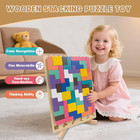 Wooden Stacking Puzzle Toy 3d Montessori Brain Teaser Game For Kids 4 To 6