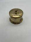 Vintage Brass Round Stamp Roll Holder Dispenser Container Desk Top Collectible