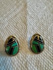 Vintage Native American Earrings Silver Turquoise