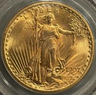 1907  20 Gold Saint Gaudens Double Eagle Pcgs Ms66