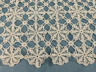 Vintage White Lace Crochet Handmade Tablecloth 54  X74  Rectangle Cottage Core