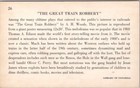 Vintage Train   Railroad Collectors Card 26 The Great Train Robbery Silent Film