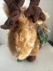 Dan Dee Collectors Choice Moose Plush Green Plaid Winter Scarf 14  Holiday