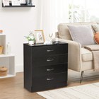 4 Drawers Nightstand With Charging Station Night Stand Side End Table Organizer