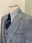 Vintage 1970 s-80 s Men s 3 Piece Gray Plaid Suit  Tropical Weight  43l  36x32