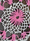 Vintage Handmade Tatted Crochet Doilie 8  Round  pair Of 2  White   Pink