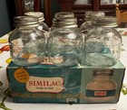 Similac Glass Baby Bottles 4 Oz Metal Lids Set Of 6 With Box Vtg 1971