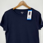 Dkny T-shirt Women s L Navy Blue Organic Cotton Solid Short Sleeve New Nwt