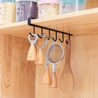 6 Hook Under Cabinet Mug Holder Kitchen Cup Hanger Shelf Organizer Storage Rack