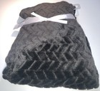 Nwot Stylish Baby Soft Flannel Fleece Baby Infant Throw Blanket In Black Braided