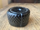 Open Pontil 3 Mold Keene Diamond Geometric Inkwell  Dark Olive Green