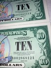2002 2 Sequential A  10 Disney Dollars Tinker Bell Uncirculated A00286811a 812a