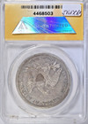 1843 Seated Dollar   Very Sharp Anacs Au55 Details Just Misses Bu Uncirculated 