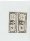 2 Notes 1935 G  1 With Motto   1 Without Motto  One Dollar Silver Certificate