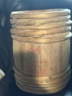 Vintage Wooden Barrel Likely An Antique Container For Shipping Dry Goods 