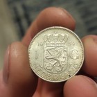 Netherlands 1954 Silver 1 Gulden Coin Juliana Dutch Collectible