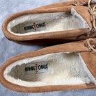 Minnetonka Men s Size 12 763 Brown Suede Shearling Lined Moccasin Slippers