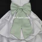 Sage Green Tie Bow Sash For Holiday Flower Girl Dress Sz S M L 2 4 6 8 10 12 14