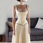 Elegant Evening Dresses Women Scoop-neck Sweep Train Prom Party Wedding Events