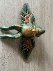 Vtg Hand Carved Painted Balinese Wooden Flying Frog Folk Art Spirit Chaser