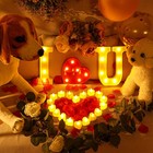 Artificial Rose Petals 1000 Pcs With 24 Led Tea Lights I Love You Red Set