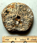 Large Neolithic African Flat Disk Bead  2-1 4  Dia  Diorite  Good Condition
