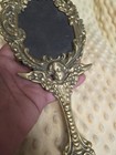 Vintage Ornate Cherub Hand Held Mirror Vanity Dresser