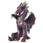 Purple Dragon With Gems Medieval Fantasy Figurine Sculpture Statue Decoration