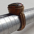 Extremely Rare Ancient Roman Bronze Ring Multicolor Stone Old Antique Artifact