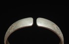 Chinese Carved Tibet Silver Bangle Bracelet 65mm