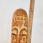 Hand Carved Wood Tribal Mask 22  Tiki Style Wall Hanging Decor Two-tone Face