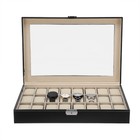 24 Slots Watch Box Pu Leather Watch Case Jewelry Organizer Storage Display Box