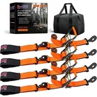 2   X 114   Heavy Duty Adjustable Car Tie Down Straps With Snap Hook For