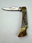 Vintage Japanese Single Clip Point Blade Lockback Hunter Knife 