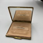 Vintage Confetti Lucite Top Mirrored Powder Compact 2 75    Vanity Decor