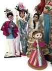 Lot Of 8 Assorted Vintage Asian Dolls From 6  To 17  All Handmade Selling As Is