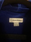 Calvin Klein Velvet Blue Dress With Shoulder Pads Size 6