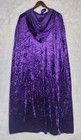 Purple Hooded Crushed Velvet Cape Gothic