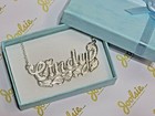 Personalized Sterling Silver  925 Single Name Plate Chain Necklace   Free Ship 
