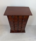 Vintage Handmade Solid Wood Apothecary Spice Cabinet Chest 14 Drawer Storage Box