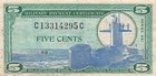 Usa   Mpc  5  Cents  1968  Series  681  Plate   69  Circulated Banknote Aaz 16