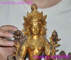 8 tibet Buddhism Temple Bronze Gilt Tara Kwan-yin Guan Yin Goddess Buddha Statue