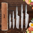5pcs Vintage Kitchen Knife Set Stainless Steel Blades Chef Knife W  Knife Covers