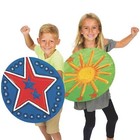Color-me Superhero Shield  White Cardboard  Easy Assembly  Perfect For Dramatic