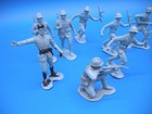 Lot Of 9 Vintage Marx Plastic Toy Soldiers 54mm Ww2 French Infantry Men