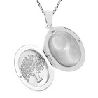 Nature Inspired Tree Oval Shaped Sterling Silver Locket Pendant Necklace