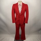 Mcgregor Leisure Suit Mens 40 Jacket 33 30 Pants Vtg 60s 70s Disco Mcm Mod Red