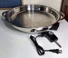 Rival Xl 16 In Electric Skillet Round Stainless Steel Ss166 Works Great No Lid