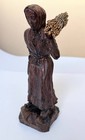 Vintage Black Forest Wood Carving Woman Firewood Bundle Figurine German Folk Art